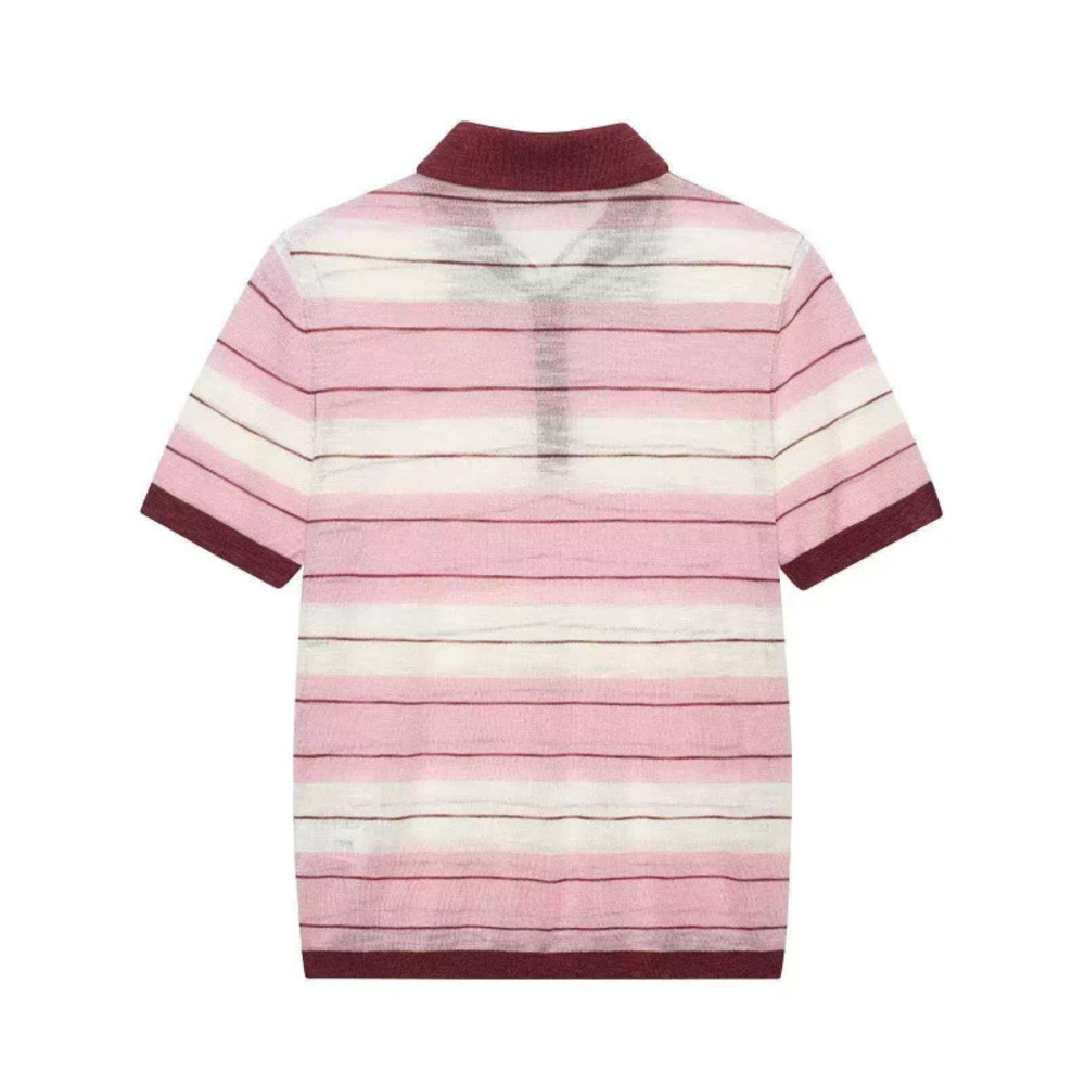 ZARA Summer Simple Versatile Horizontal Striped Collared Knit Top - Picture 1 of 4